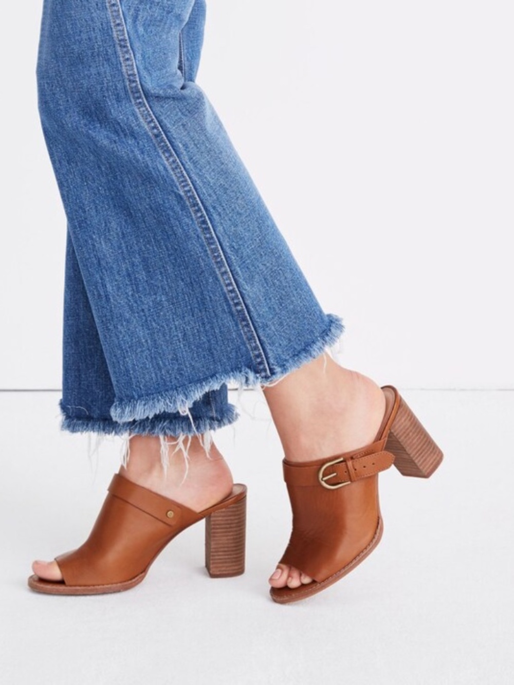 Madewell Riley Convertible Slingback Mule Leather Heels size 6.5